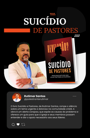 Foco no Problema e no Tabu O livro Suicídio de Pastores, de Rutimar Santos, rompe o silêncio e o tabu que envolvem a tragédia do suicídio na igreja. Esta obra expõe a dolorosa realidade e serve como um alerta fundamental para a saúde mental e o bem-estar dos líderes religiosos, abrindo o caminho para um diálogo necessário.